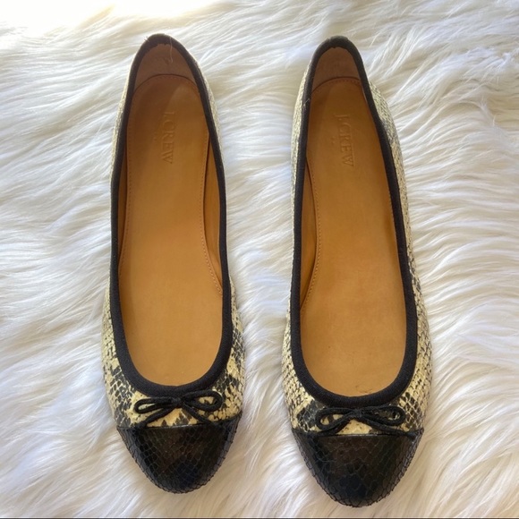 J. Crew SNAKE PRINT FLATS Sz 10 - Picture 8 of 8